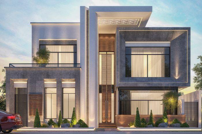 Modern two-storey house elevation